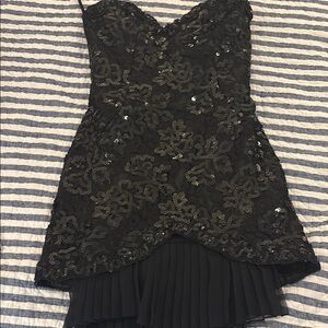 Elegant Black Lace Mini Dress